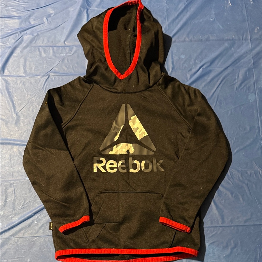 Reebok Kids Black Hoodie with Red Trim